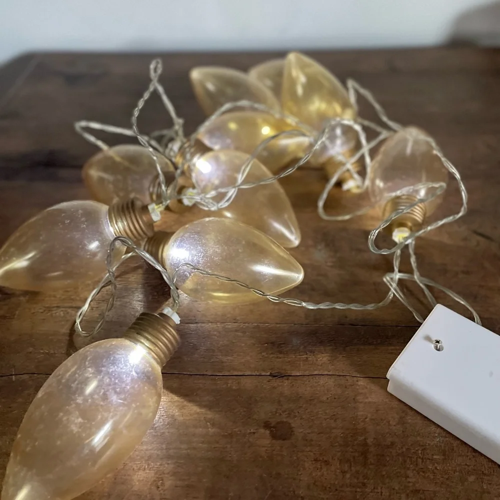 Amber glow soft mood string lights battery operated woodland forest